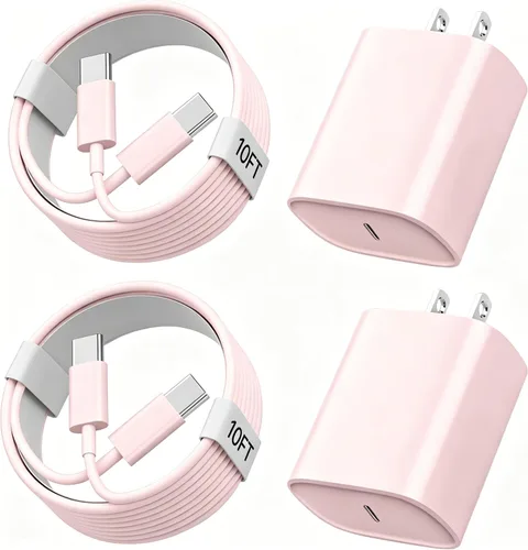 Miniatura 7 de Cargador de teléfono 17 16 15 de carga rápida, cable de carga USB C de 10 pies de largo con bloque de carga rápida de teléfono tipo C de 20 W