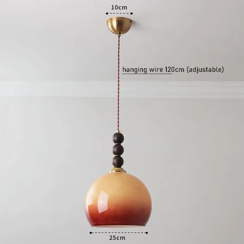 Miniatura 4 de Lámpara colgante moderna de una sola cabeza vintage degradado de cristal naranja lámparas colgantes altura ajustable lámpara para comedor café