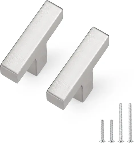 Miniatura 20 de Probrico - Tiradores cuadrados de acero inoxidable para puerta de armario o cajón, color negro, 0.5 pulgadas de ancho