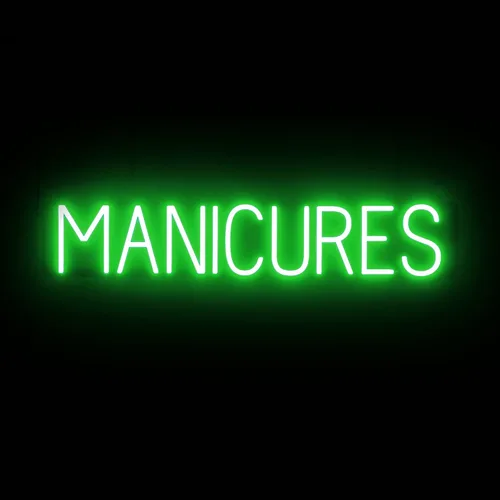 Miniatura 22 de SpellBrite MANI-PEDIS - Letrero para salones de manicura Letreros relacionados con salones de uñas con aspecto de neón, luz LED roja 33.4 x 6.3