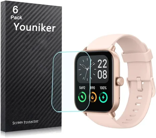 Paquete de 6 protectores de pantalla compatibles con Tensky IDW19 de 1.8 pulgadas para reloj inteligente Hoowel IDW19 de 1.8 pulgadas, protectores