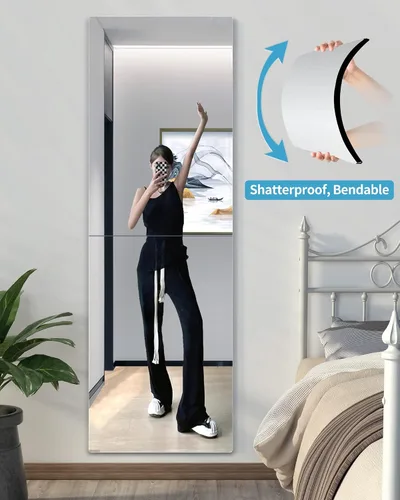 Miniatura 2 de Espejo de pared inastillable de longitud completa para dormitorio, espejos acrílicos de gimnasio para el hogar, extra grueso: 0.12 pulgadas, 14 x 24