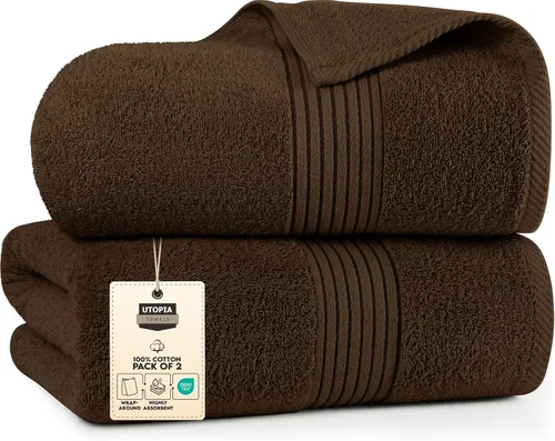 Miniatura 15 de Utopia Towels Sábanas de Baño Extra Grandes Paquete de 2, 35 por 70 Pulgadas, 100% Algodón Altamente Absorbente y Secado Rápido Toalla de Baño