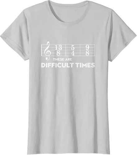 Miniatura 19 de Musician - Camiseta con texto en inglés "These are Difficult Times", talla S