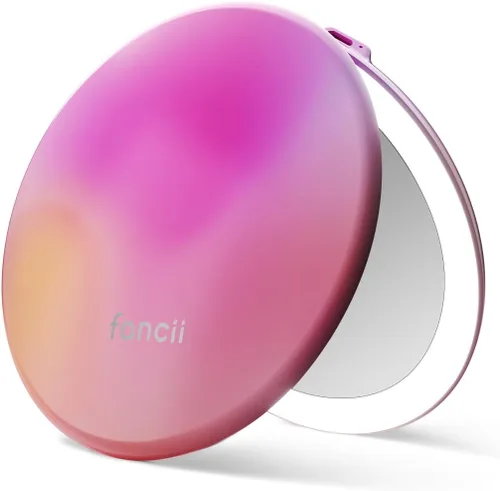 Fancii Taylor espejo de maquillaje de viaje con luz LED, recargable, aumento 10x/1x, sistema de iluminación Tru-Glow, XL grande de 5 pulgadas de