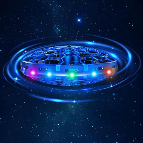 Dron de juguete volador de operación manual para niños, mini dron con sensores de movimiento de manos libres de 360° con luces LED geniales, dron de