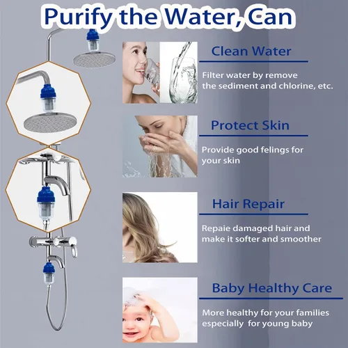 Miniatura 5 de Filtros de ducha de agua dura, filtros de cabezal de ducha para filtrar sedimentos y otras impurezas, purificadores de agua de grifo domésticos