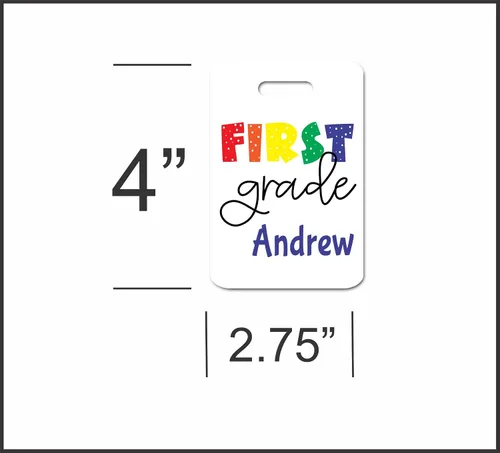 Miniatura 6 de Personalized Backpack Name Tag for Kid - First Day Gift for Boy Girl - Grade Level ID Badge (1st Grade)