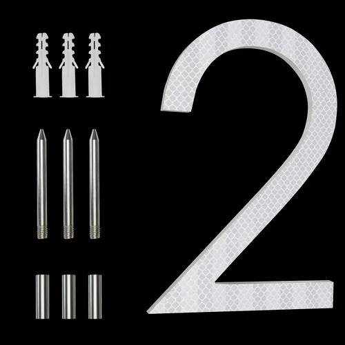 Miniatura 26 de 8 Pulgadas Números de Casa Modernos Reflectantes para Exterior, Grandes Números de Casa Negros para Calles Números de Casa de Metal Flotantes