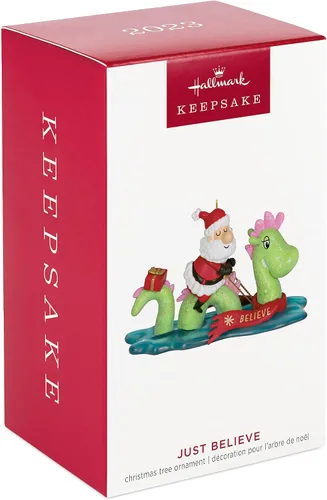 Miniatura 3 de Adorno de Navidad Hallmark Keepsake 2023, Solo cree, Papá Noel y el monstruo del lago Ness, regalos de colección de Papá Noel