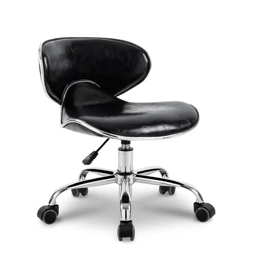 Paddie Taburetes de pedicura para tecnología de uñas, taburete de spa de salón, soporte de espalda, silla giratoria hidráulica ajustable de altura