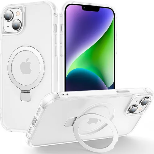 Miniatura 98 de CHAOFEnG Funda magnética compatible con iPhone 11 con soporte, prueba de caídas de grado militar, compatible con imán, anillo translúcido, parte