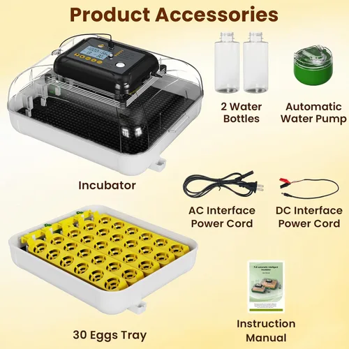 Miniatura 9 de Incubadoras para incubar huevos, incubadora de huevos de gallina con giro automático de huevos, fuente de alimentación doble, vela de huevos
