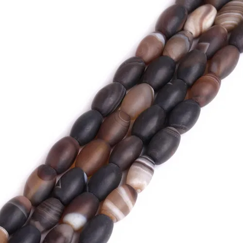 Miniatura 15 de GEM-Inside Stripe Botswana ágata cuentas sueltas naturales de 0.394 x 0.551 in Bronw Olivary Crystal Energy Stone Power para hacer joyas de 15