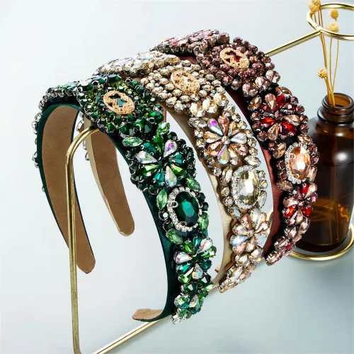 Miniatura 2 de Diadema de moda para mujer, hermosa diadema retro con diamantes de imitación de cristal, accesorios para mujeres y niñas (diadema 3)