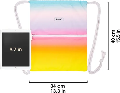Miniatura 5 de WANDF - Mochila de nailon con cordón, resistente al agua, para gimnasio, compras, deporte, yoga
