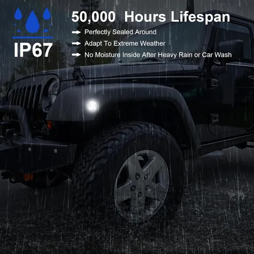 Miniatura 4 de Luces de posición laterales compatibles con Wrangler JK 2007-2018, luces LED completas para guardabarros delanteros, favoritas de los entusiastas