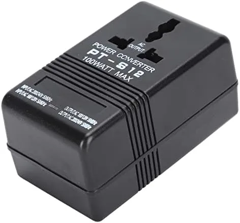 PT-S12 Convertidor de voltaje de alimentación AC 100V-120V a 220V-240V Transformador elevador 50/60Hz para 100 equipos electrónicos