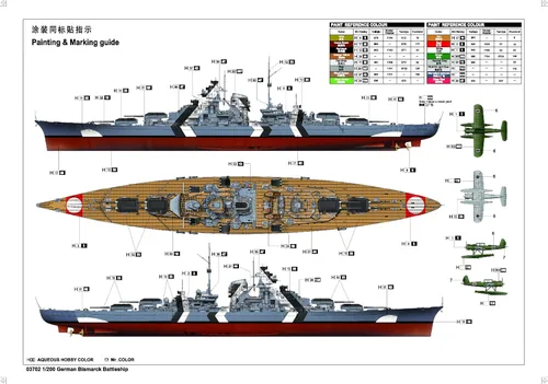 Miniatura 3 de Trumpeter 1/200 1941 Acorazado Bismarck alemán