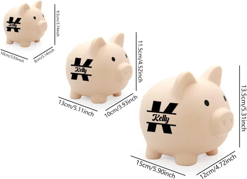 Miniatura 4 de AIFLM Alcancía personalizada con nombre personalizado, caja de dinero para niñas y niños, caja de dinero de ahorro para cumpleaños, Navidad, día