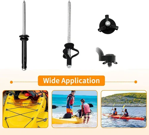 Miniatura 6 de Kit de pistola de remache de kayak, 18 remaches impermeables de triple agarre con juego de remachadores manuales de una sola mano, herramienta