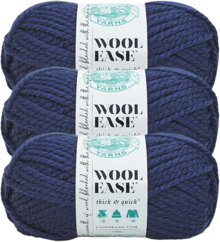 Miniatura 78 de Lion Brand Yarn - Ovillo de lana Wool-Ease Thick & Quick color fuerza aérea