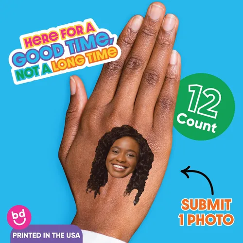 Miniatura 3 de Big Dot of Happiness Cara divertida con fotos personalizadas, recuerdos de fiesta, tatuajes temporales divertidos para la cara, juego de 12