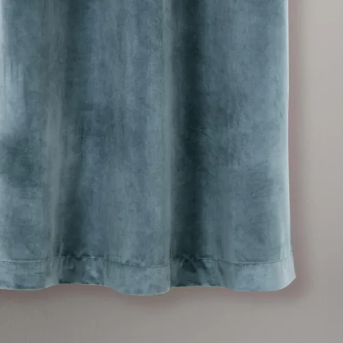 Miniatura 8 de Lush Decor Prima Velvet Sólido - Par de paneles de cortinas filtrante de luz para ventana, 63 pulgadas de largo x 38 pulgadas de ancho, azul pizarra