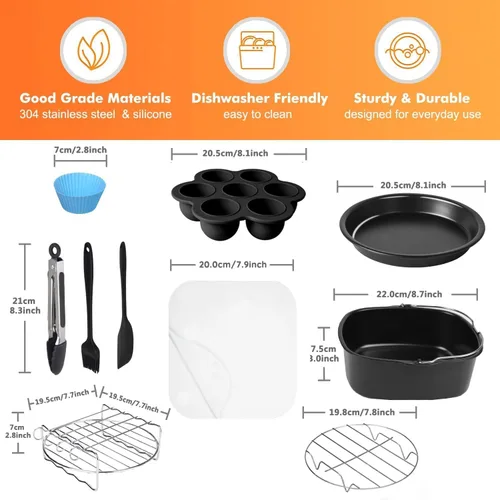 Miniatura 2 de Accesorios para freidora de aire para Cosori, 10 piezas cuadradas accesorios para COSORI 5.8 cuartos de galón, 6.0 cuartos de galón, Instant Vortex