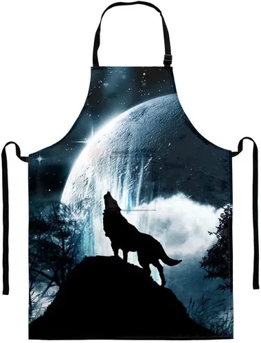 Miniatura 7 de Dellukee Delantal ajustable de cocina con bolsillo para mujeres y hombres, delantales impermeables