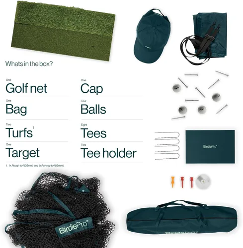 Miniatura 2 de BirdiePro® - Red de práctica de golf American Pro, red de golf resistente de 10 x 7 pies con objetivo EchoShield™ y red FlexWeave™, patio trasero
