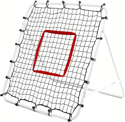 Miniatura 11 de Red de rebote ajustable para fútbol Entrenador de fútbol con marco de acero Red de rebote plegable portátil para práctica de pases y tiros