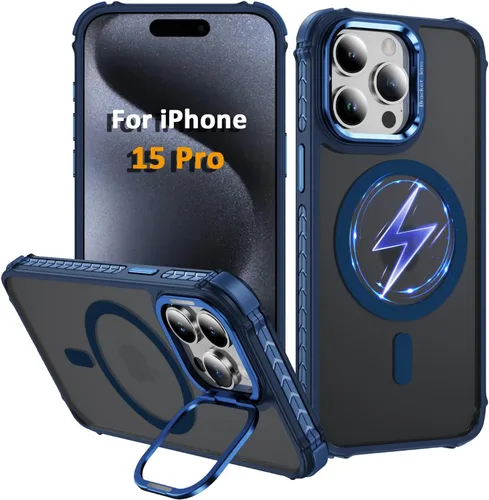 Miniatura 29 de i Phone 13 - Funda para iPhone 14, compatible con carga inalámbrica MagSafe, resistente, a prueba de golpes, soporte ajustable, color rojo mate