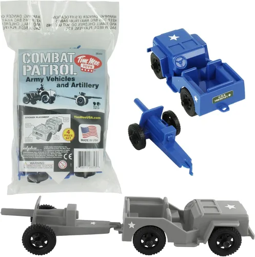 Miniatura 9 de TimMee Combat Patrol Willys & Artillery - Juego negro de 4 piezas fabricado en Estados Unidos