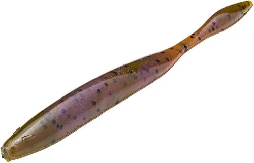 Miniatura 4 de Strike King KVD Dream Shot Soft Bait Worm Fishing Lure, 4.25", Hinged Tail Calabaza Verde Púrpura y Oro