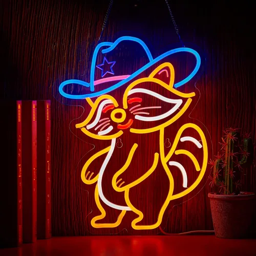 Miniatura 10 de Letrero de neón con texto en inglés "I Choose Violence Duck - Pistola de ganso con luz LED AK 47, decoración con USB, regulables, para pub, tienda