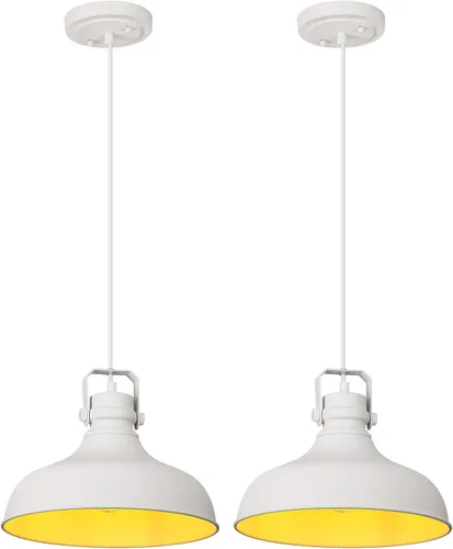 Miniatura 17 de Luces Colgantes de Granja de Níquel Cepillado Iluminación Colgante Mate para Isla de Cocina Industrial Altura Ajustable Vintage Luminarias Colgantes