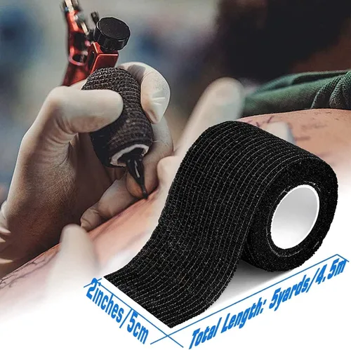 Miniatura 4 de Cinta autoadhesiva de agarre para tatuajes de 2 pulgadas x 5 yardas, vendaje cohesivo para deportes y primeros auxilios, cinta elástica autoadhesiva