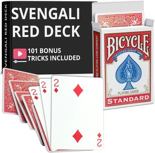 Miniatura 13 de Ted's Sterling Magic Precision Red Rider Back Bicycle Mazo Svengali con Instrucciones para 100+ Trucos (2 de Tréboles)