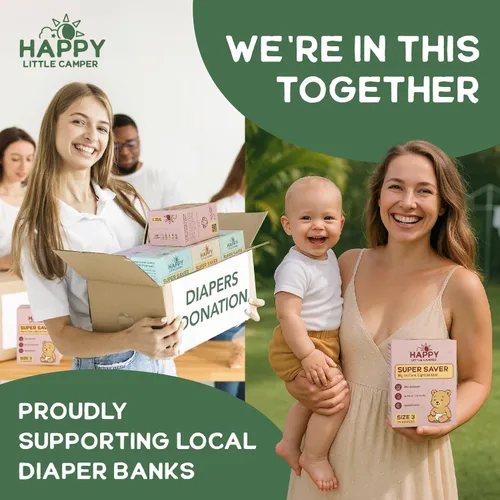 Miniatura 5 de Happy Little Camper Pañales Super Saver, talla 4, 25 unidades Pañales desechables económicos para piel sensible Hipoalergénicos, sin fragancia