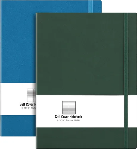 Miniatura 10 de AHGXG B5 College cuaderno con renglones, con tapa blanda, 2 unidades, tamaño grande, 7.6 x 10 pulgadas, con papel grueso rayado de 2.94 oz/yd², 408