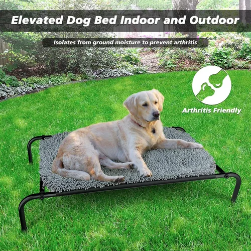 Miniatura 4 de Rundik Cama Elevada para Perros con Función de Alfombrilla Olfativa 2 en 1, Cama Elevada para Perros para Uso Interior y Exterior, Catre Portátil