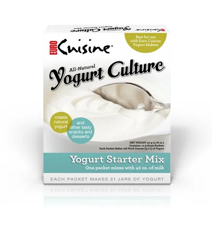 Euro Cuisine RI1020 Iniciador de Cultivo de Yogur Totalmente Natural – Perfecto para Sin Lácteos, Leche Entera, Yogur Proteico – Bolsas de Yogur