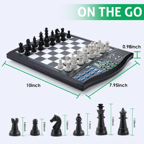 Miniatura 4 de Tablero de ajedrez electrónico Talking Chess Academy, tablero de ajedrez inteligente con sistema de enseñanza de voz, juego de ajedrez