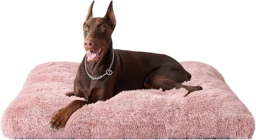 Miniatura 28 de EHEYCIGA Cama Esponjosa para Jaula de Perros Grandes, Almohadilla de Jaula de Piel Sintética Afelpada, Cama Calmante Anti-Ansiedad para Perros Negro