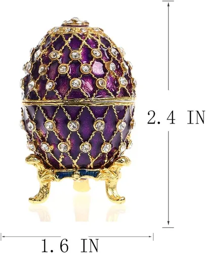 Miniatura 2 de YUFENG - Estuche abisagrado para baratijas para niñas, estuche en forma de piña decorado a mano