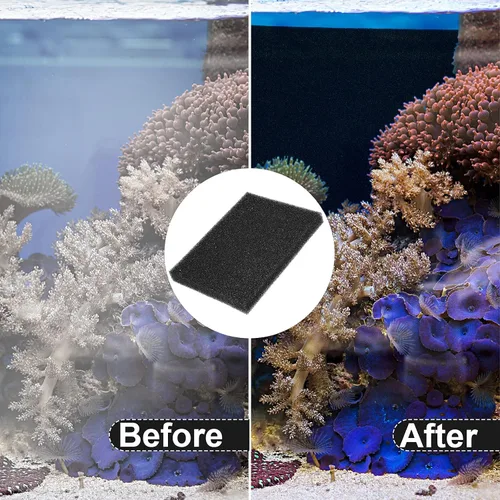 Miniatura 5 de Honoson Paquete de 4 almohadillas de filtro de esponja biológica para acuario, almohadillas de filtro de espuma de celda abierta para acuario