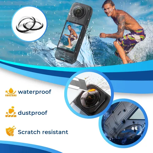 Miniatura 4 de Semaiki Protectores de lente premium para Insta360 X4,2 cubierta de lente de vidrio templado + 2 protectores de pantalla, 92% de transmisión
