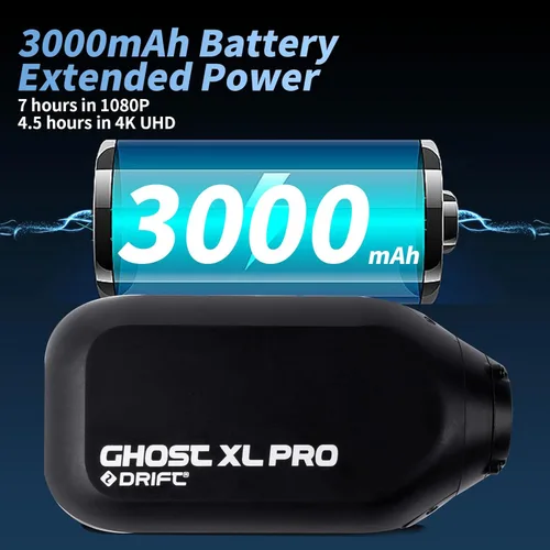 Miniatura 4 de DRIFT Ghost XL PRO Cámara de acción deportiva 4K deporte WiFi IPX7 impermeable portátil transmisión en vivo Vlog motocicleta casco cam XLPRO-4K