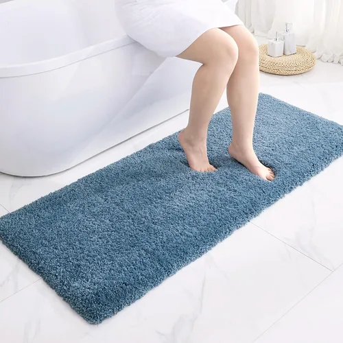 Miniatura 43 de Disolla Alfombras pequeñas para baño 17x24 antideslizante, alfombra de baño blanca esponjosa para el suelo del baño, lavable a máquina, alfombra